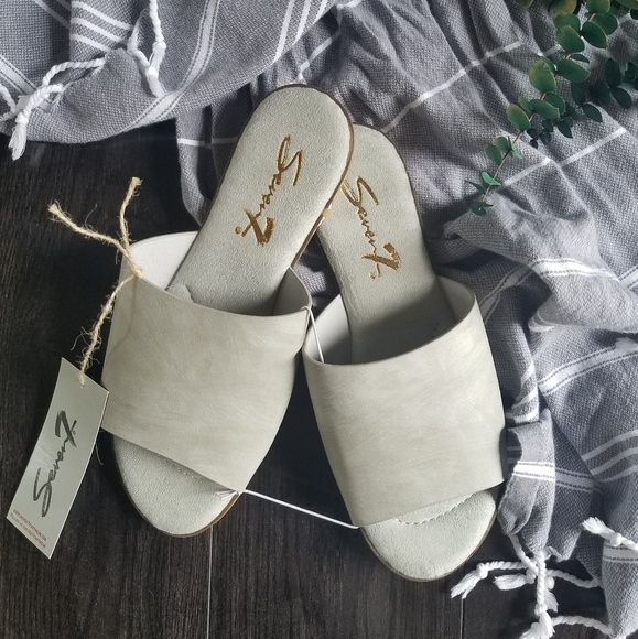 Seven7 Shoes - Seven7 Malibu Slate Grey Slides NWT
